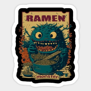 Hungry ramen monster Sticker